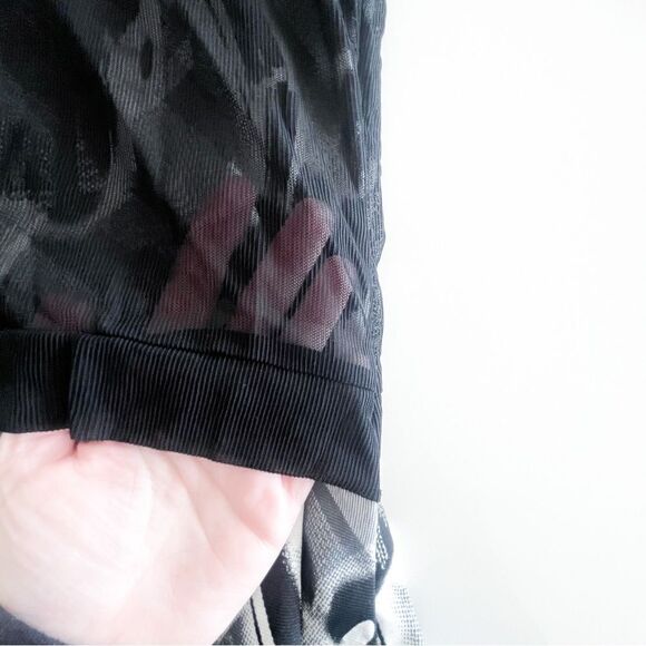 Laura Petites Party Blouse Sheer Vest Rhinestones Sequins Lace Tunic Women's M - Picture 4 of 8